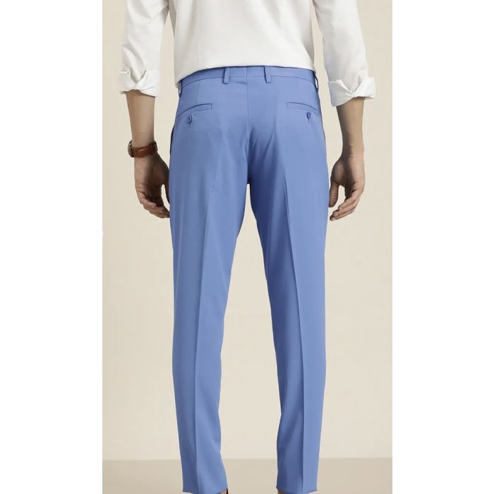 Slim Light Blue Stretch Cotton-blend Suit Pant | Express